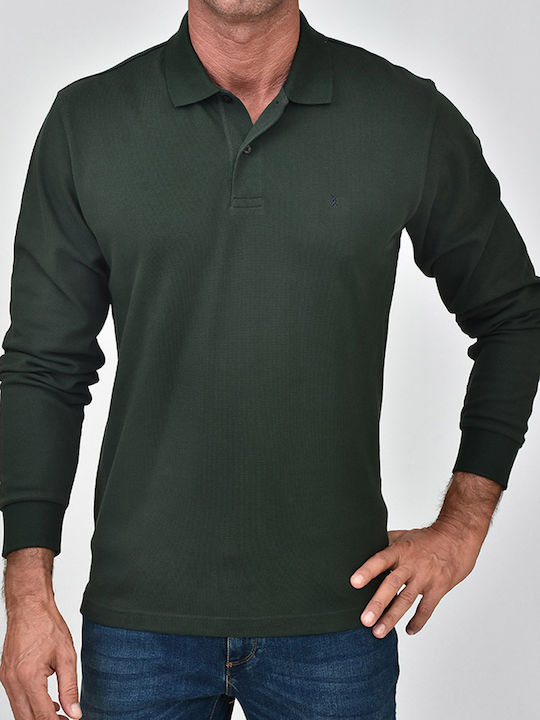 The Bostonians Ανδρική Μπλούζα Polo Μακρυμάνικη Πράσινη