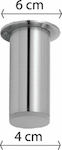 Import Hellas Furniture Leg made of Aluminum with Regulator Nickel Matt 4x4x15cm