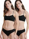 Bamboo Femei Brazilia 2Pack cu Dantelă Negre