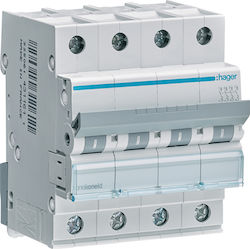 Hager Αυτόματη Ασφάλεια 32A Τετραπολική AC/DC MCN432