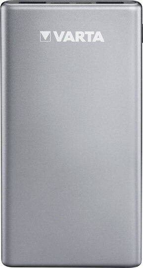 Varta Fast Energy Power Bank 20000mAh 18W cu 2 Porturi USB-A și Port USB-C Încărcare rapidă 3.0 Argint