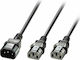 Lindy C14 2 C13 IEC C14 - IEC C13 Cable 2m Μαύρο 30039