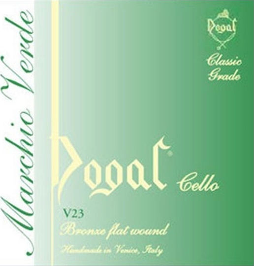 Dogal Set of Bronze Strings for Cello 3/4 / 4/4 Green Tag Cello