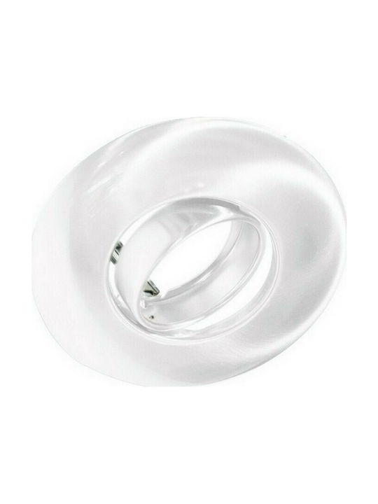 Aca Round Metallic Recessed Spot with Socket GU10 White 12.8x12.8cm.