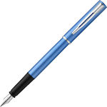 Waterman Graduate Allure Schreibfeder Fein Blau aus Messing