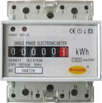 Eurolamp Electric Panel Kilowatt meter Μονοφασικό Αναλογικό Φαρδύ 50A 147-02055