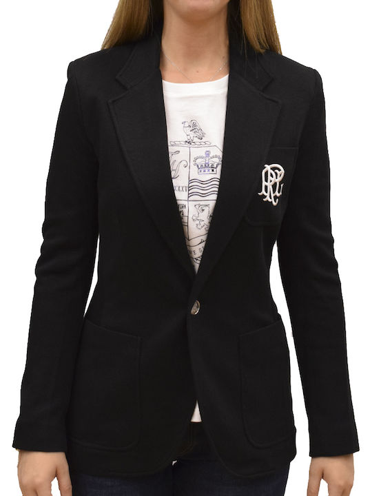 Ralph Lauren Damen Mittellang Blazer Schwarz