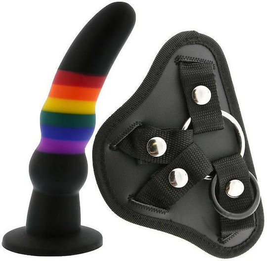 Dream Toys Harness με Dildo 17cm σε Μαύρο Χρώμα