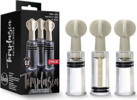 Temptasia Clit And Nipple Twist Suckers Αναρροφητής Θηλών Διάφανος 3τμχ
