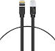 Baseus Flat U/UTP Cat.6 (Gigabit) Καλώδιο Δικτύου Ethernet 0.5m Μαύρο