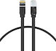 Baseus Flat U/UTP Cat.6 (Gigabit) Καλώδιο Δικτύου Ethernet χωρίς ακροδέκτες 5m Μαύρο