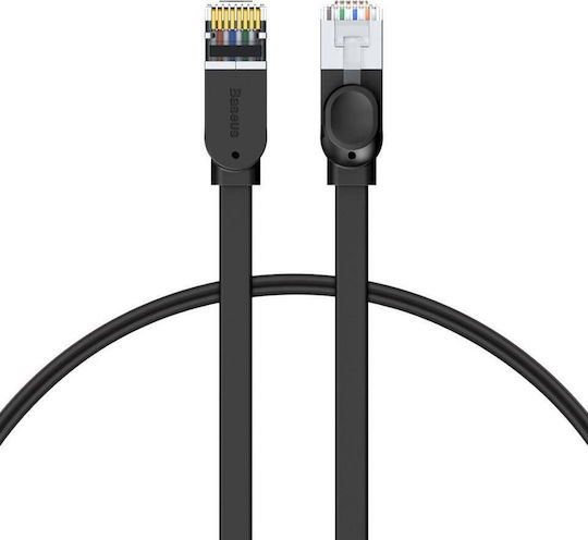 Baseus Flat U/UTP Cat.6 (Gigabit) Καλώδιο Δικτύου Ethernet χωρίς ακροδέκτες 5m Μαύρο