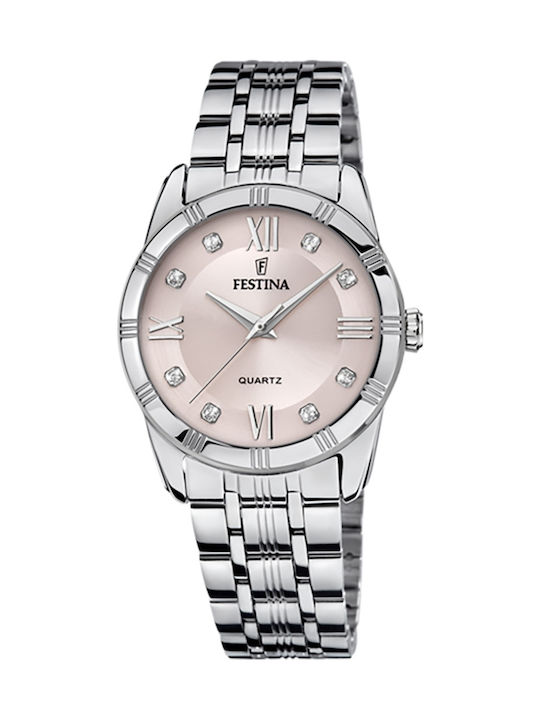 Festina Γυναικείο Ρολόι 32mm Μπαταρίας με Ασημί...