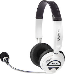 NGS MSX6 Pro On Ear Căști Multimedia cu microfon și conexiune Jack de 3,5 mm în culoarea Alb