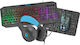 Natec Fury Player Kit 4in1 Thunderstreak 3.0 Σετ Gaming Πληκτρολόγιο με Φωτιζόμενα πλήκτρα & Ποντίκι (Αγγλικό US)
