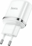 Hoco Charger Without Cable with 2 USB-A Ports 12W Whites (N4 Aspiring)