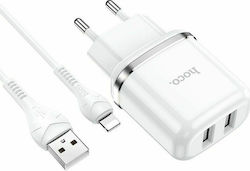 Hoco Încărcător cu 2 Porturi USB-A și Cablu Lig...