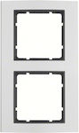 Hager B.3 Vertical Switch Frame 2-Slots Silver με Ανθρακί Διακοσμητικό 10123004