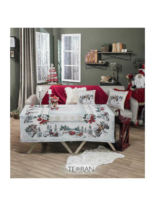 Teoran Flake Christmas Fabric Tablecloth Ornament L220xW140cm