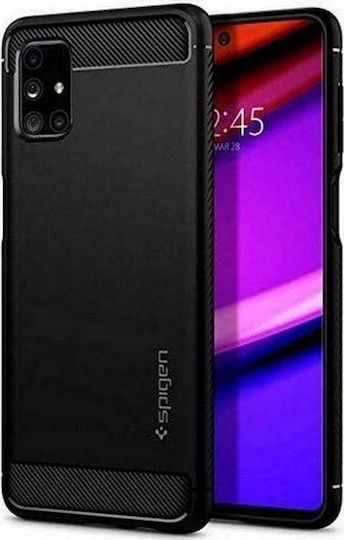 Spigen Rugged Armor Umschlag Rückseite Silikon 2mm Schwarz (Galaxy M51)