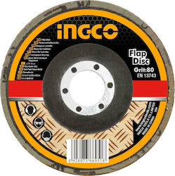 Ingco Fiber Δίσκος Λείανσης Μετάλλου / Ξύλου P80 125mm