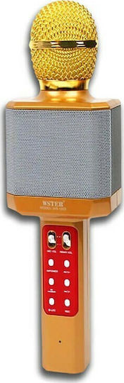 WSTER Wireless Karaoke Microphone in Gold Color