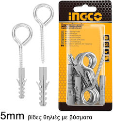 Ingco Βίδα Θηλιά με Μήκος 40mm 6τμχ