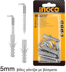Ingco Cârlig pătrat cu șurub cu Lungime 40mm 6buc