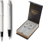 Parker IM Core Pen Set Ballpoint with Quill (in a paper cassette) White CT in a case