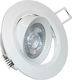 Adeleq Round Plastic Recessed Spot with Integrated LED and Natural White Light 7W Adjustable White 9x9cm.