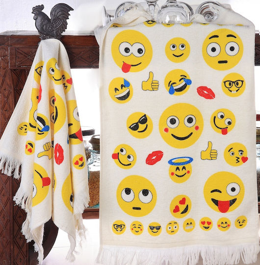 Mc Decor Smile Хавлиени кърпи от 100% Памук в Бял Цвят 40x60см