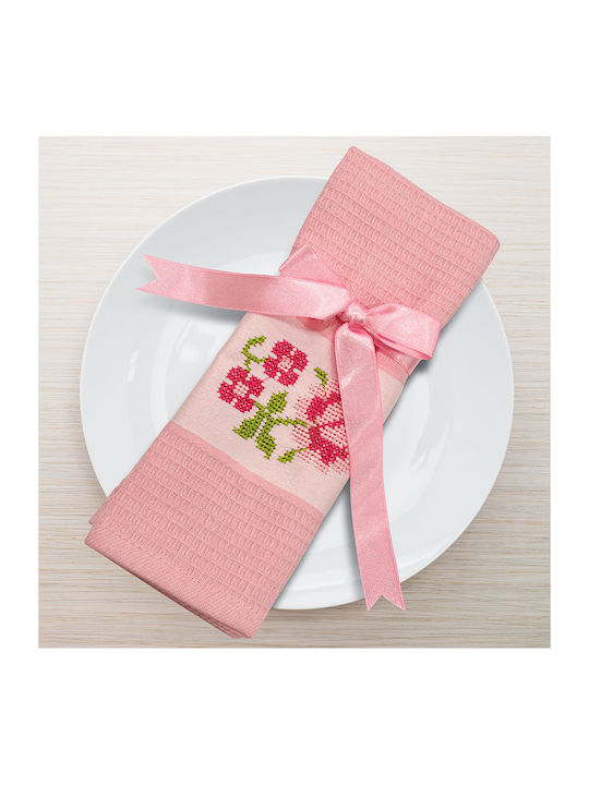 Lino Home Arma Tea Towel in Pink Color 40x60cm 1pcs