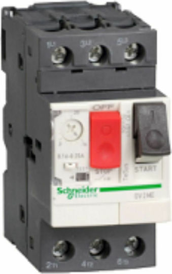 Schneider Electric TeSys Термомагнитни Индустриален превключвател Термомагнитен защитен ключ 4-6.3A с винтови терминали GV2ME10