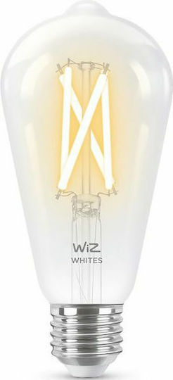 WiZ Smart Λάμπα LED 6.7W για Ντουί E27 και Σχήμα ST64 Ρυθμιζόμενο Λευκό 806lm Dimmable
