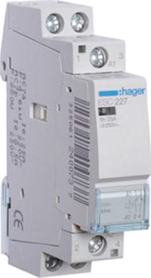 Hager Phase Relays Strom 25A Double Pole with Voltage 230V 230VAC/DC ESC227