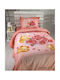 Sunshine Σετ Σεντόνια Ημίδιπλα Βαμβακοσατέν 27 Coral 180x260cm 3τμχ
