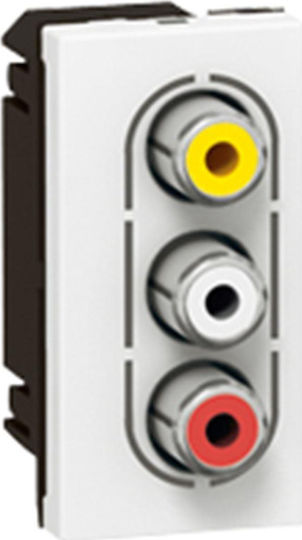 Legrand Mosaic Steckdose RCA 3RCA Video 1 Element -> 3RCA Video 1 Element in Weiß Farbe 078754