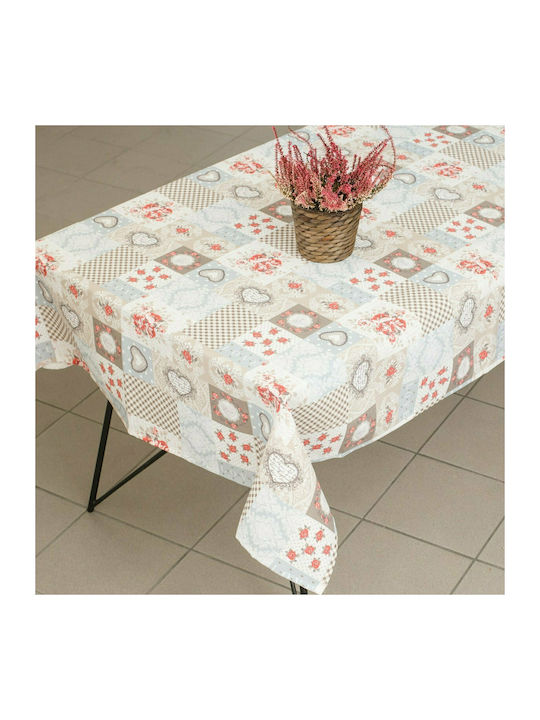 Borea Hearts Tablecloth Μπεζ 90x90cm