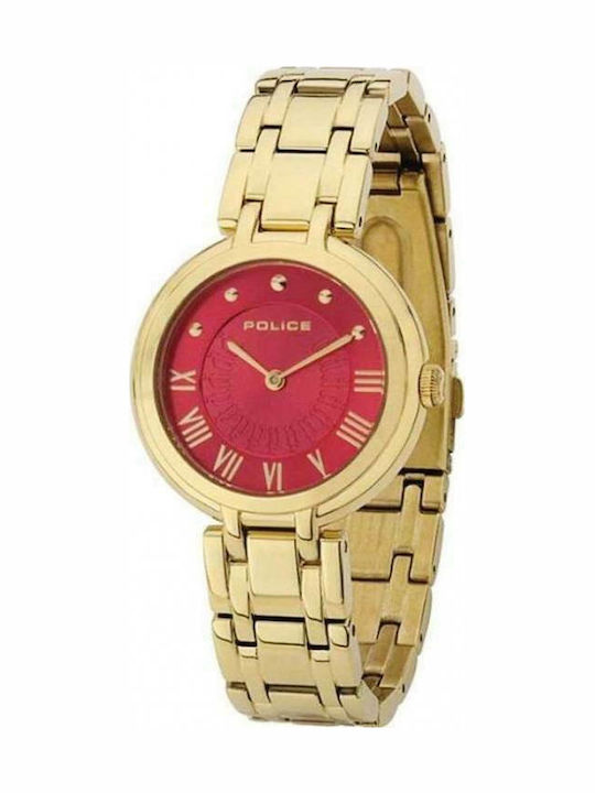 Police Edison Women's Watch with Gold Metal Bracelet