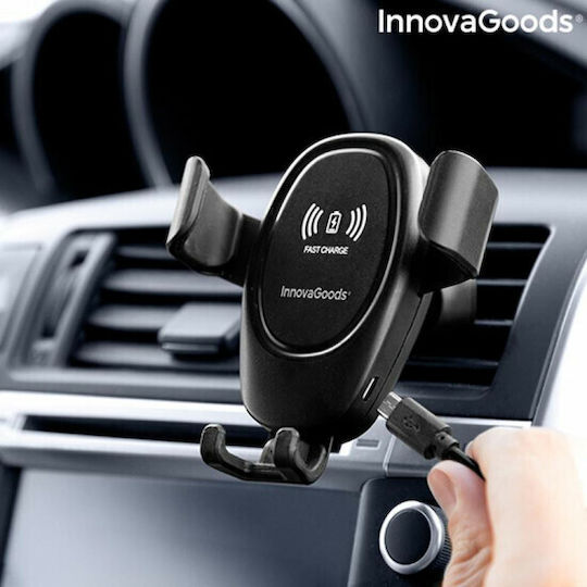 InnovaGoods Βάση Κινητού 4" - 6" με Ασύρματη Φόρτιση 10W Μαύρη