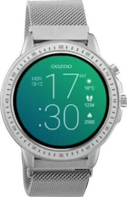 Oozoo Q00305 45mm Smartwatch with Heart Rate Monitor (Silver)