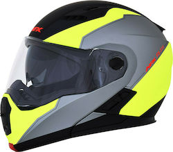 Afx FX-111 Flip-Up Helmet with Sun Visor DOT / ECE 22.05 1600gr Black/Grey/Yellow 01001894