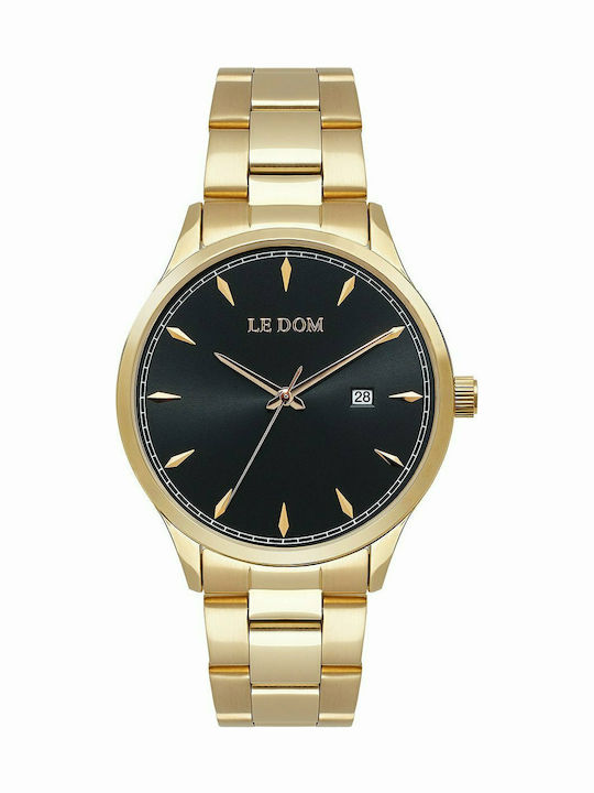 Le Dom Dixons Men's Watch 41mm Battery with Gold Metal Bracelet