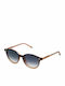 Sting Women's Sunglasses with Brown Plastic Frame and Blue Gradient Lens
