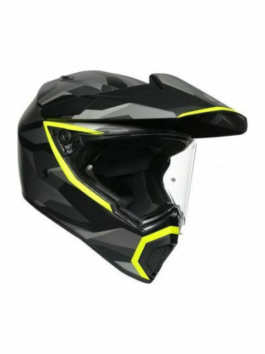 AGV AX-9 Dual On-Off Helmet with Pinlock DOT / ECE 22.05 1540gr Black/Yellow 7631A2LY-12