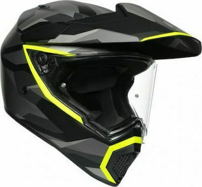 AGV AX-9 Dual On-Off Helmet with Pinlock DOT / ECE 22.05 1540gr Black/Yellow 7631A2LY-12