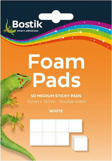Bostik Glue Stickers Foam Pads Foam Double-Sided Adhesive 50pcs General Purpose 50pcs White