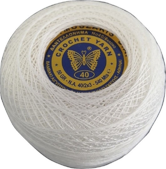 Petalouda Croshet Yarn Lace Thread Cotton White Chione 540m 50gr