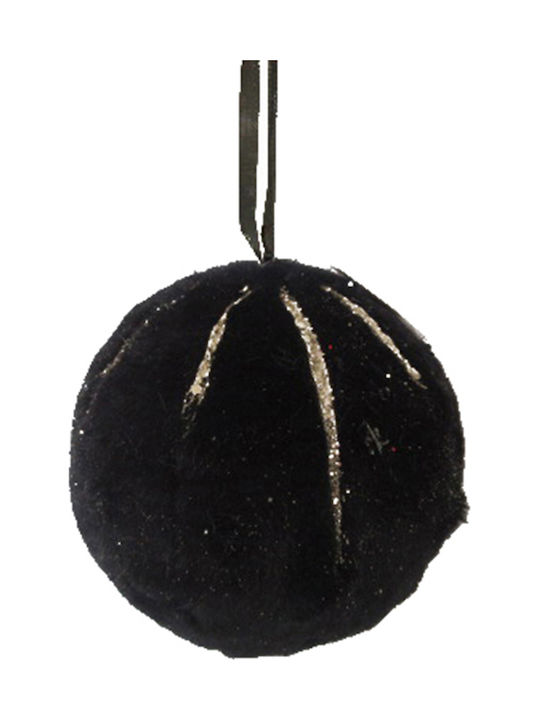 Liberta Weihnachtshänger Kugel Ornament Stoff Schwarz