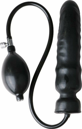 LateX Πρωκτικό Dildo Φουσκωτό Latex Μαύρο 20cm